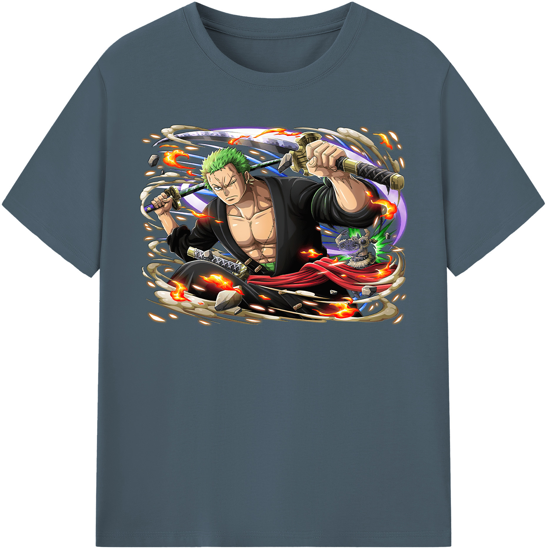 ワンピース ロロノア・ゾロ ONE PIECE Roronoa Zoro 綿100％半袖Tシャツ（フロントプリント）